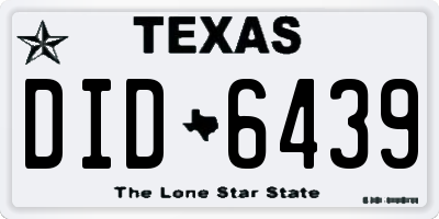 TX license plate DID6439