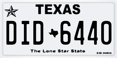 TX license plate DID6440