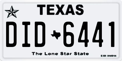 TX license plate DID6441