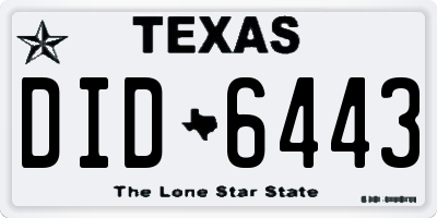 TX license plate DID6443