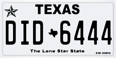 TX license plate DID6444