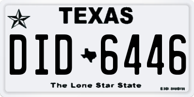 TX license plate DID6446