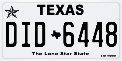 TX license plate DID6448