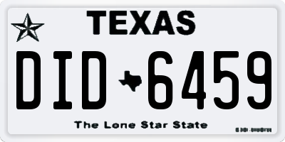 TX license plate DID6459