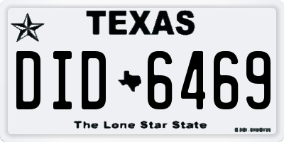 TX license plate DID6469