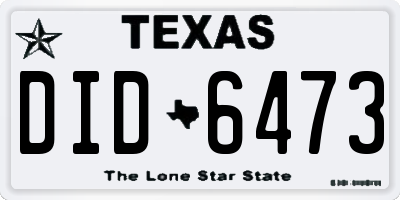 TX license plate DID6473
