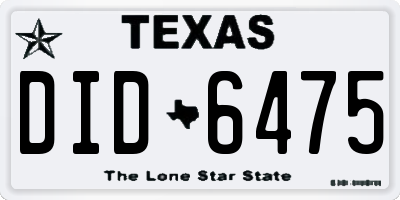 TX license plate DID6475