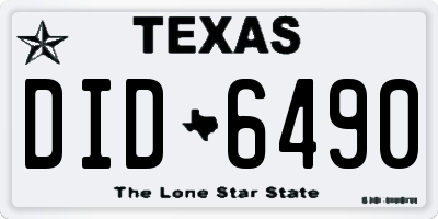 TX license plate DID6490