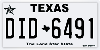 TX license plate DID6491
