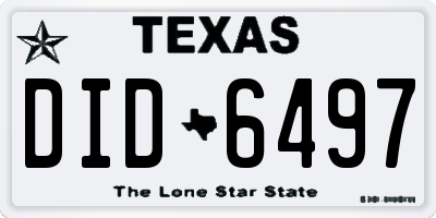 TX license plate DID6497
