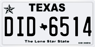 TX license plate DID6514