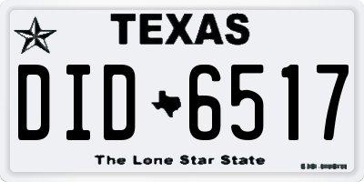 TX license plate DID6517