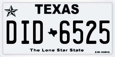 TX license plate DID6525