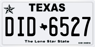 TX license plate DID6527