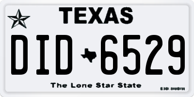 TX license plate DID6529