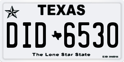 TX license plate DID6530
