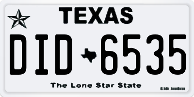 TX license plate DID6535