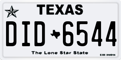 TX license plate DID6544
