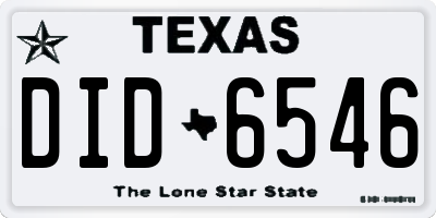 TX license plate DID6546