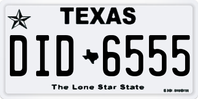 TX license plate DID6555