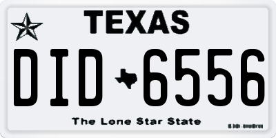 TX license plate DID6556