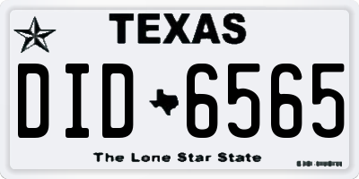 TX license plate DID6565