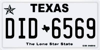 TX license plate DID6569