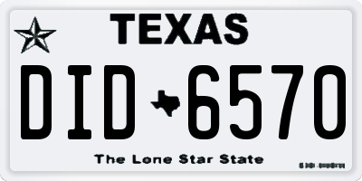 TX license plate DID6570