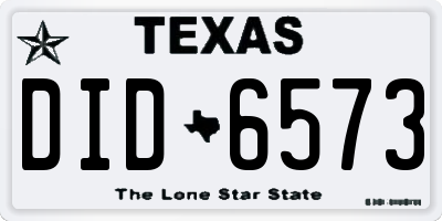 TX license plate DID6573