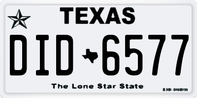 TX license plate DID6577
