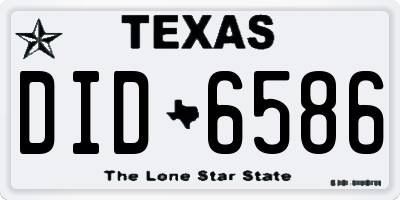 TX license plate DID6586