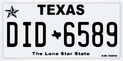 TX license plate DID6589