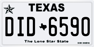 TX license plate DID6590
