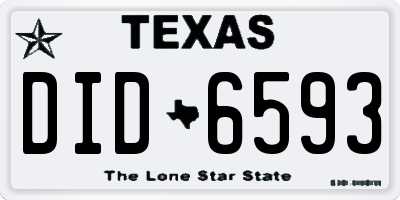 TX license plate DID6593