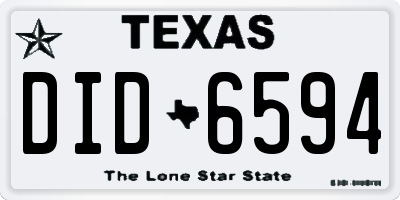 TX license plate DID6594