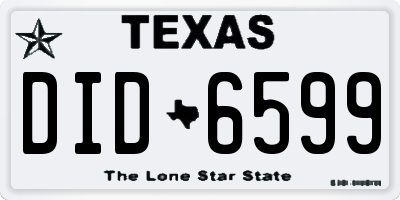 TX license plate DID6599