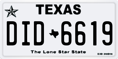 TX license plate DID6619
