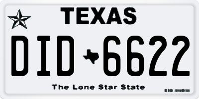 TX license plate DID6622