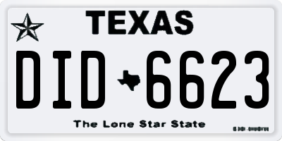TX license plate DID6623