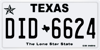 TX license plate DID6624