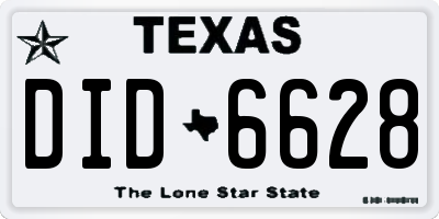 TX license plate DID6628