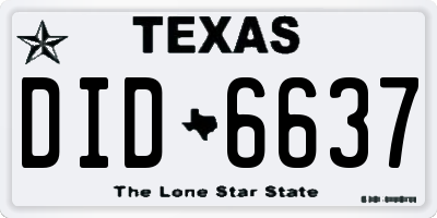 TX license plate DID6637