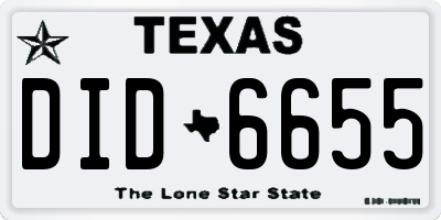 TX license plate DID6655