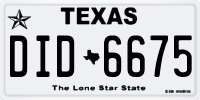 TX license plate DID6675
