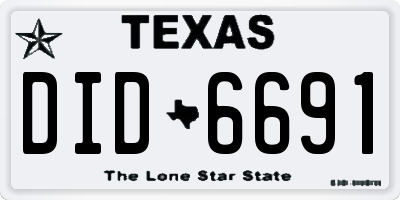 TX license plate DID6691