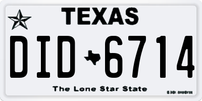 TX license plate DID6714