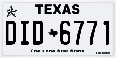 TX license plate DID6771