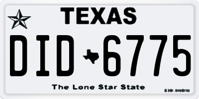 TX license plate DID6775