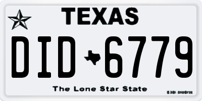 TX license plate DID6779