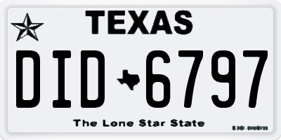 TX license plate DID6797